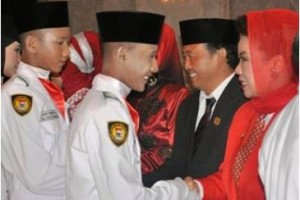 Pmbubaran paskibraka Kabupaten Kuningan tahun 2014.